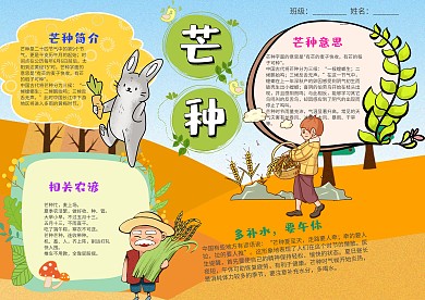 芒种电子小报手抄报模板