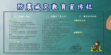 防震减灾教育宣传栏展板模板
