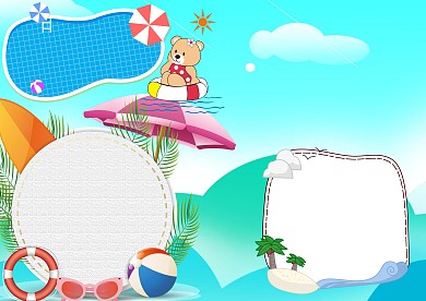 蓝色夏至电子小报手抄报版面设计