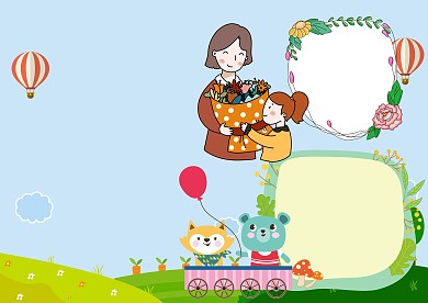 蓝色母亲节快乐英文小报手抄报版面设计