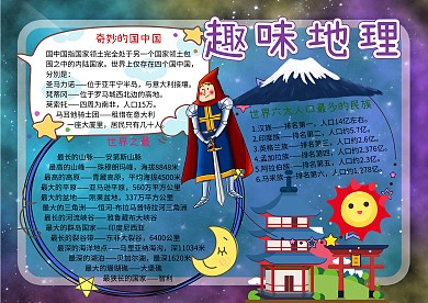 趣味地理知识世界之最手抄报