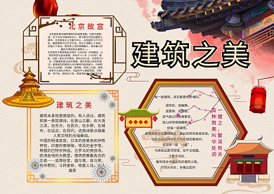 漂亮建筑之美手抄报模板