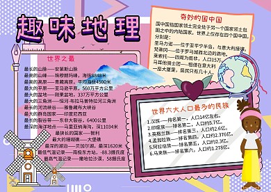 趣味地理知识世界之最手抄报