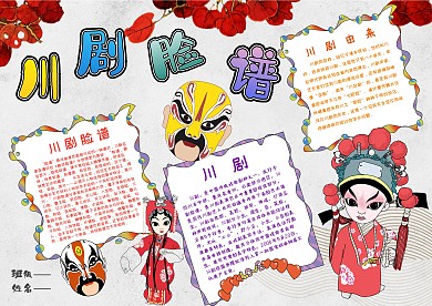 小学生川剧脸谱手抄报模板