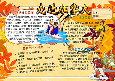 走进加拿大地理人文手抄报