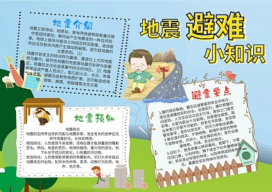 小学生地震避难小知识手抄报模板