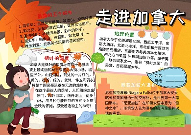 走进加拿大地理人文手抄报