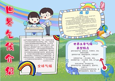 小学生世界气候手抄报模板