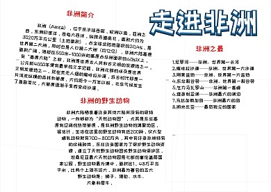 走进非洲地理知识卡通手抄报