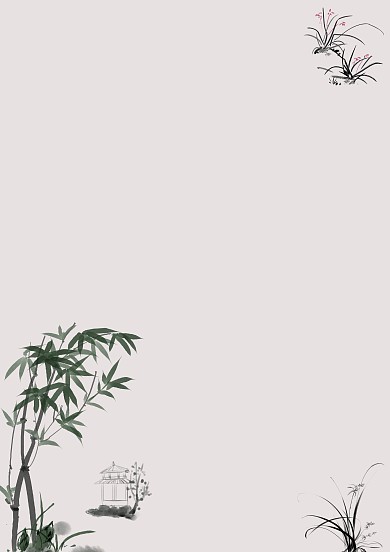 墨竹水墨画信纸模板