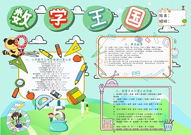 数学王国手抄报模板