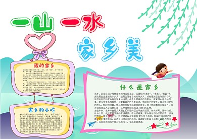 小学生爱我家乡手抄报模板