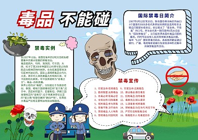 毒品不能碰手抄报模板世界节日小报