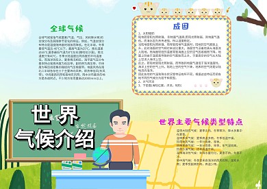 世界气候介绍小报手抄报模板