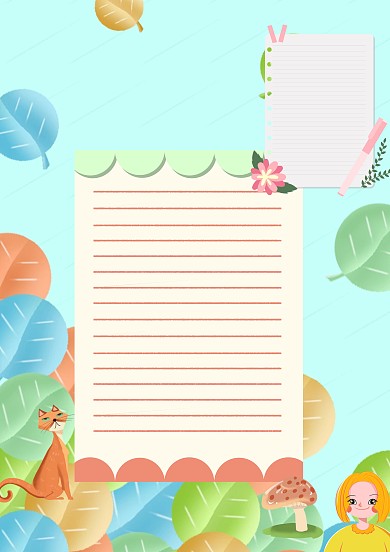 粉色可爱家庭作业手账模板版面设计