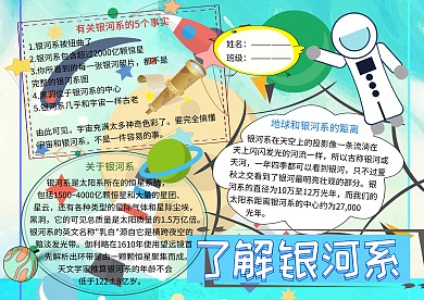 了解银河系天文科学小报小学生手抄报