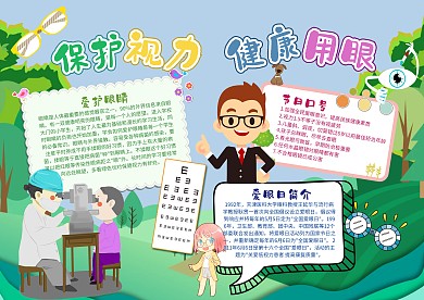 保护视力健康用眼手抄报模板