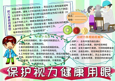 全国爱眼日保护视力小报小学生手抄报