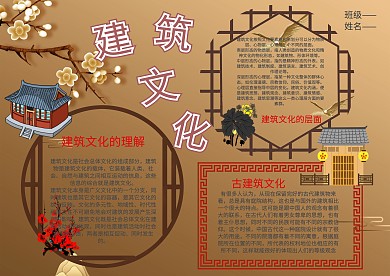 漂亮建筑文化手抄报模板