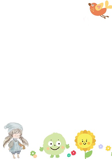 可爱卡通信纸模板