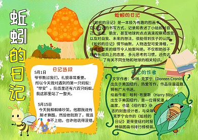 蚯蚓的日记小学生童话小报手抄报