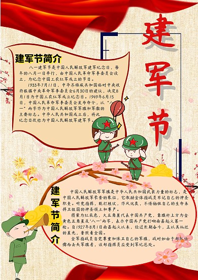 建军节小学生手抄报模板