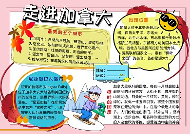 走进加拿大地理人文手抄报