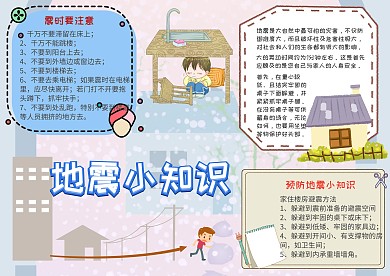 地震小知识手抄报模板
