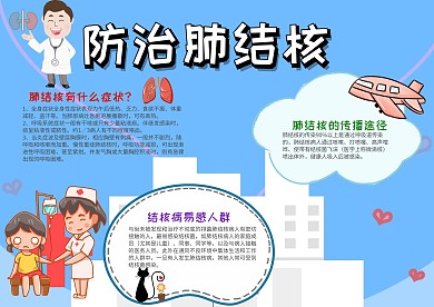 蓝色防治肺结核小报手抄报模板