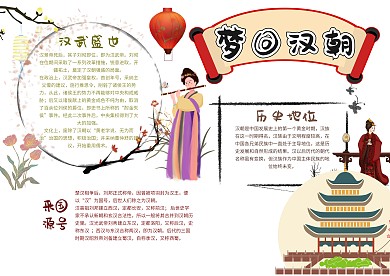 梦回汉朝手抄报模板传统文化小报