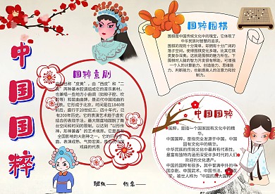 卡通中国国粹手抄报模板