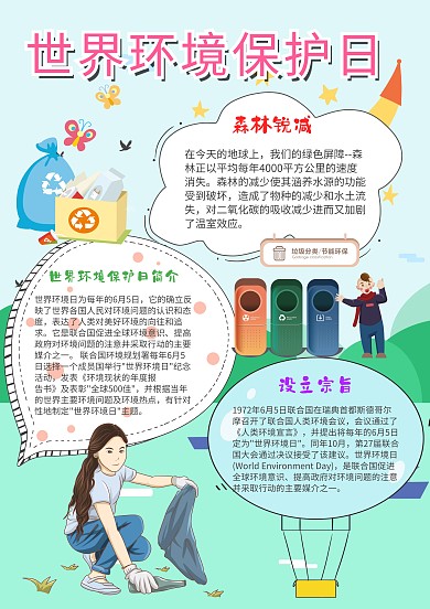 世界环境保护日手抄报模板