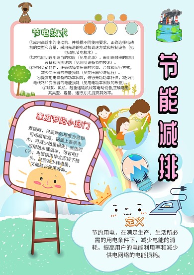 电子节能减排手抄报