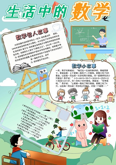 小学生手抄报数学模板