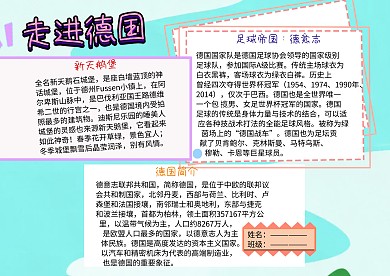 走进德国地理人文手抄报