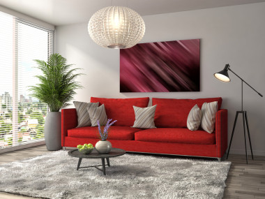 内政部与沙发。3d 图图片