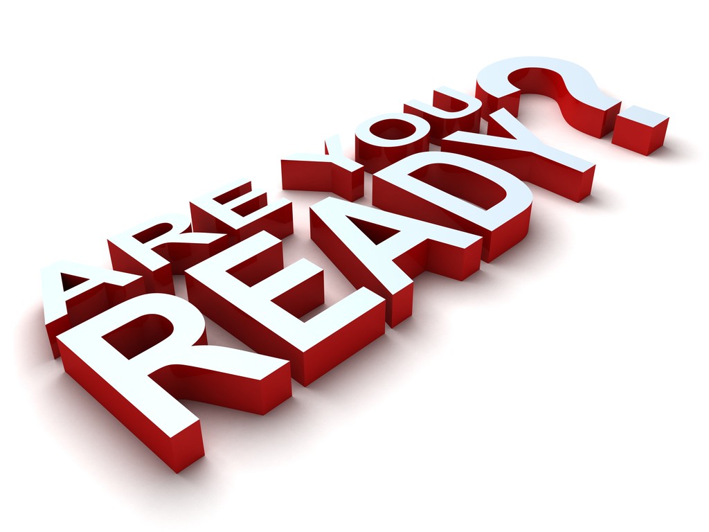 词是你准备好了在 3d 的红色和白色字母 词是你准备好了在 3d 的红色和白色字母