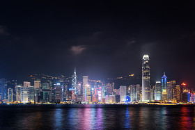 港岛天际线夜景图片