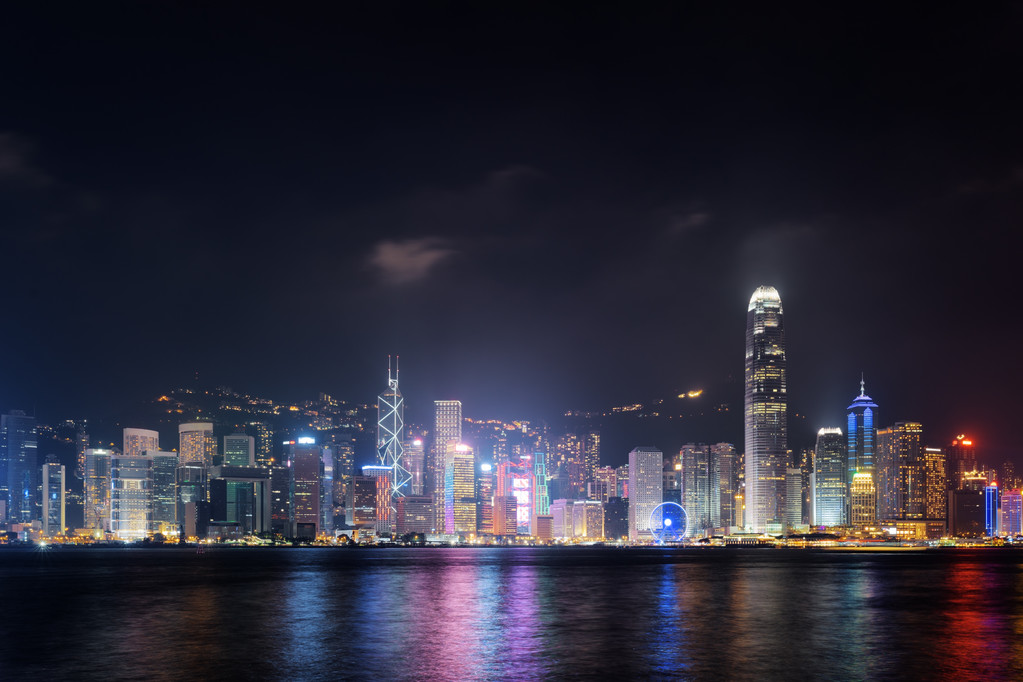 港岛天际线夜景图片