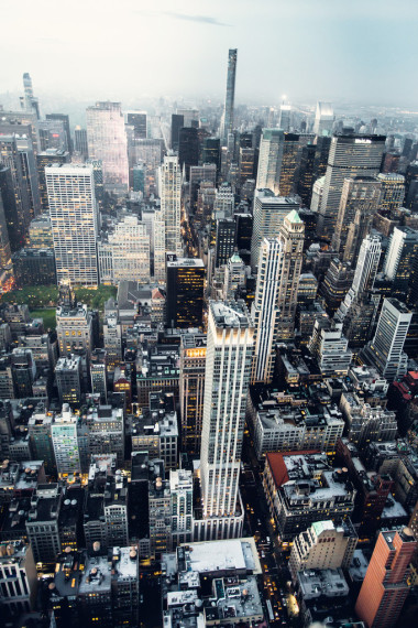 曼哈頓天際線的美麗鳥瞰圖