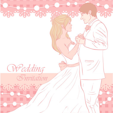 新娘和新郎的婚禮卡