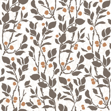 無縫裝飾藝術(shù)古董模式與枝條和漿果