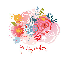 花卉插画、 矢量图片