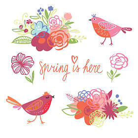 向量元素的春季系列