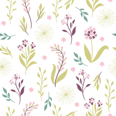 無(wú)縫花紋，白色的背景，矢量圖上的花