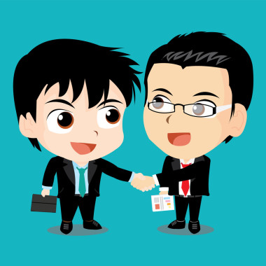 矢量图-商务人士握手