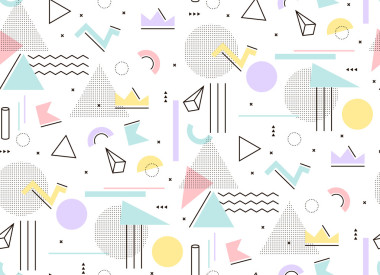 趕時髦的人 Memphis 風格的插圖