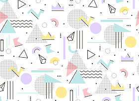 赶时髦的人 Memphis 风格的插图