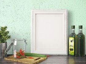 空的现代风格画框，3d 渲染