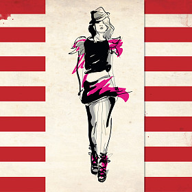 现代少女 grunge 背景